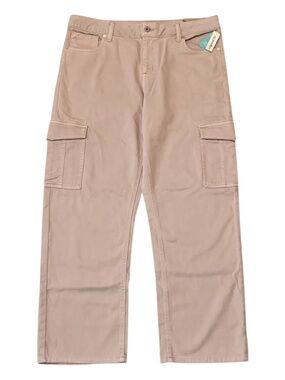 Edgely NWT Relaxed Boyfriend Straight Jeans Mid-Rise Cargo Pants Dusty Pink 16